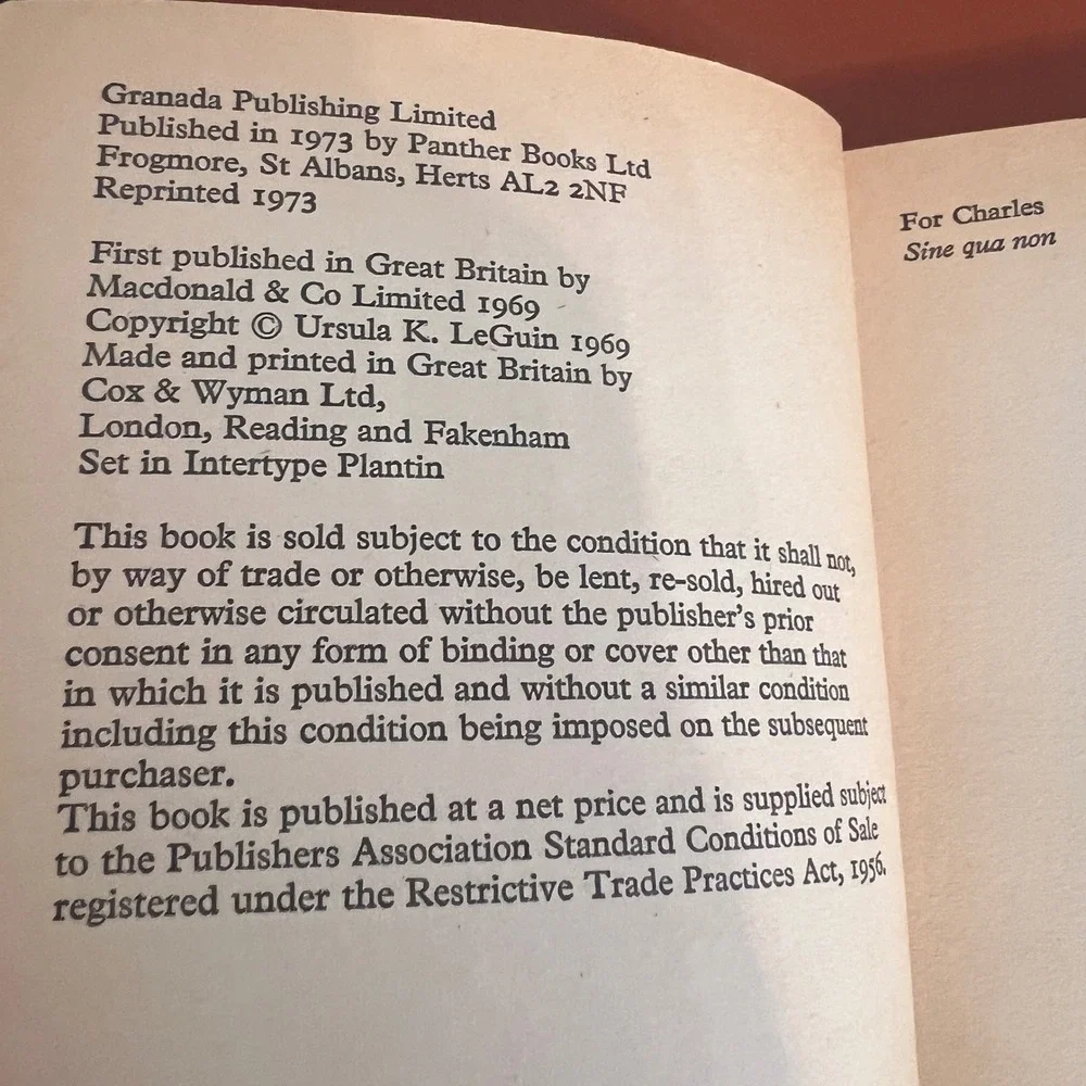 The Left‎ Hand of Darkness Ursula K Le Guin Britain Rare Panther 1973 Paperback